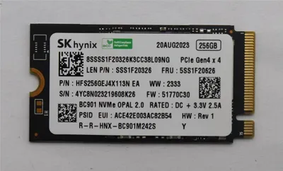 Produktbild von Lenovo SK Hynix - SSD - verschlüsselt - 256 GB - intern - M.2 2242 - PCIe 4.0 x4 (NVMe)