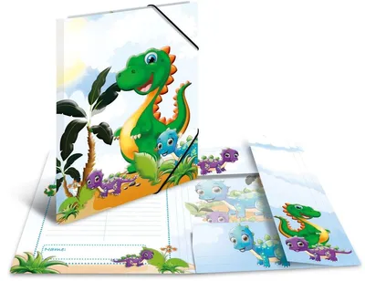 Produktbild von Sammelmappen A3 Karton Dinos Packung mit 3 Stück