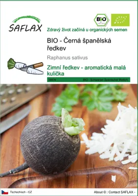 Obrázek produktu pro SAFLAX - BIO - Černá španělská ředkev - Raphanus sativus - 100 Semena