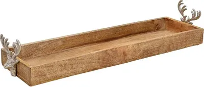 Produktbild von Dekotablett aus Holz Hirschkopf