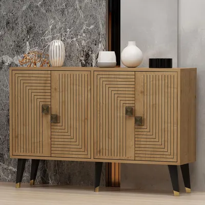 Immagine prodotto di Thiene - Credenza, 120x30x80h cm Marrone Rovere, 2 Ripiani
