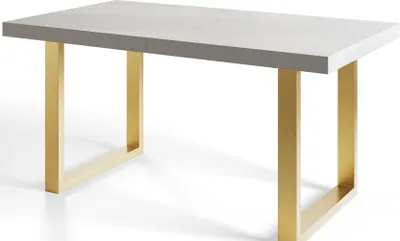 Obrázek produktu pro Alpi Moebel, obdélníkový jídelní stůl Loft-U, moderní stůl v industriálním stylu 200 x 100 x 77 cm, zlatý s kovovými nohami ve zlaté barvě