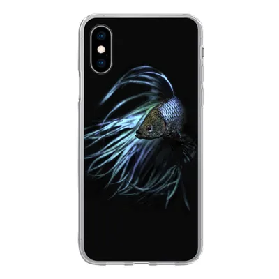 Produktbild von MuchoWow® Handyhülle Schutzhülle Hülle für iPhone X Fische - Meerestiere - Blau - Schwarz Silikon Softcase Handy Hülle
