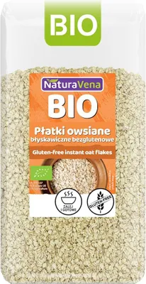 PŁATKI OWSIANE BŁYSKAWICZNE BEZGLUTENOWE BIO 300 g - NATURAVENA