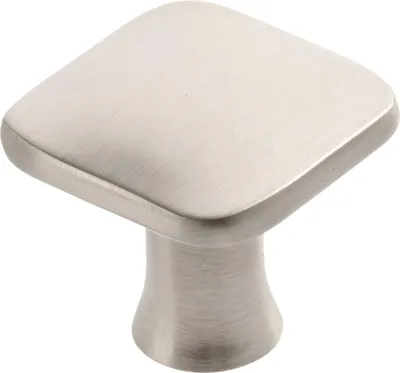 Produktbild von GTV - Knopf PIAZZA Edelstahloptik 30x30 mm I Möbelknöpfe mit Schrauben I Schrankknöpfe Küchenknöpfe Türknopf Schubladenknauf Griff Möbelgriffe I Muschel: Verzinkt, Gemalt