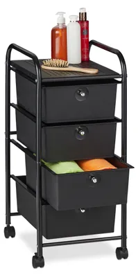 Aufbewahrungstrolley, 4 Schubladen, 74x33x39 cm, schwarz