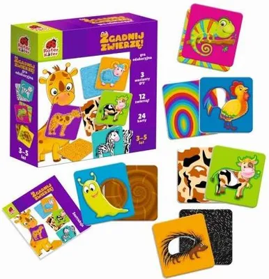 Zdjęcie produktu dla Gra Edukacyjna Zgadnij Zwierzę Karty Umaszczenia Gra Dla Dzeci Roter Kafer