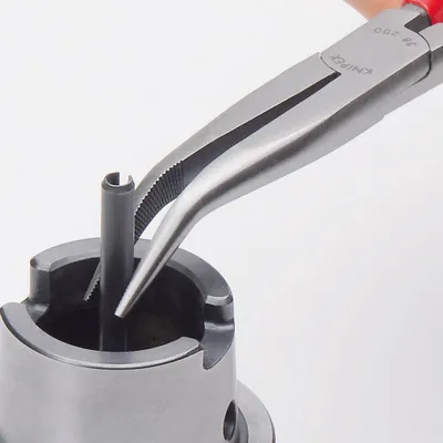 Produktbild von KNIPEX Flachrundzange 38 25 200 verchromt, abgewinkelt 20,0 cm