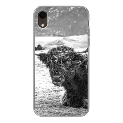 Produktbild von MuchoWow® Handyhülle Schutzhülle Hülle für iPhone XR Schottischer Highlander - Berg - Tiere Silikon Softcase Handy Hülle - Schutzdeckel