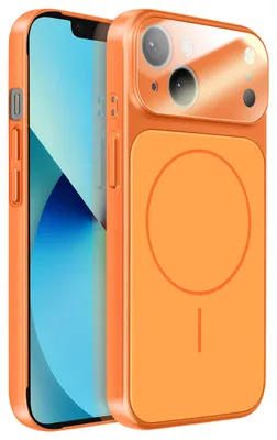 Productafbeelding van Avizar, MagSafe hoesje van gehard glas, mat, voor iPhone 13, oranje