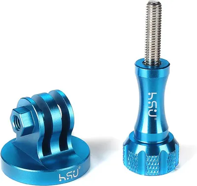 Immagine prodotto di HSU Adattatore per treppiede GoPro, vite di montaggio in alluminio Resistente a 12/11/10/8/7/6/5/4/3 La maggior parte delle altre videocamere d'azione (blu)