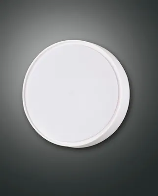 Produktbild von Fabas Luce LED Außen-Deckenleuchte Hatton Ø250mm 14W Neutralweiß IP65 Weiß Bewegungsmelder,  Italy