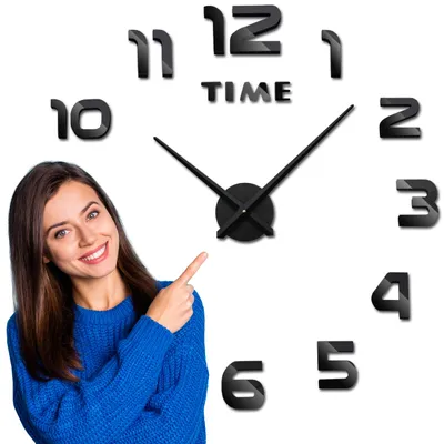 Produktbild von DIY NEPRI Wanduhr 65 - 130 cm - schwarz 3D
