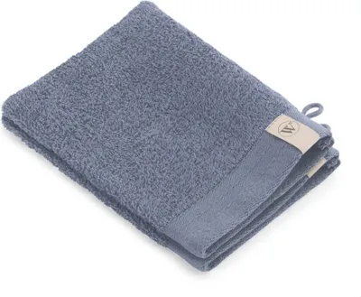 Produktbild von Soft Baumwolle waschlappen/waschhandschuh 16x21cm indigoblau (2 stück)