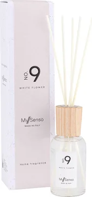 Produktbild von Diffuser Premium 100 ml N°9 White Flower, My Senso, Raumduft, inkl. 5 Faserstäbchen, Duftstäbchen