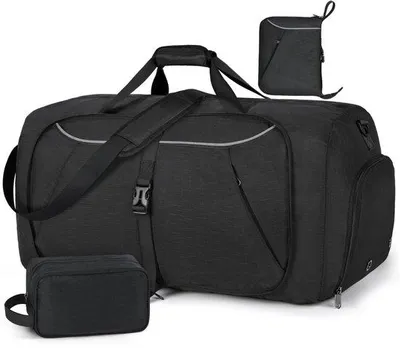 Produktbild von Faltbarer Reisekoffer 100L - Große Sporttasche - Schuhfach - Leichtgewicht - Weekender - Reisetrolley - Für Damen/Herren
