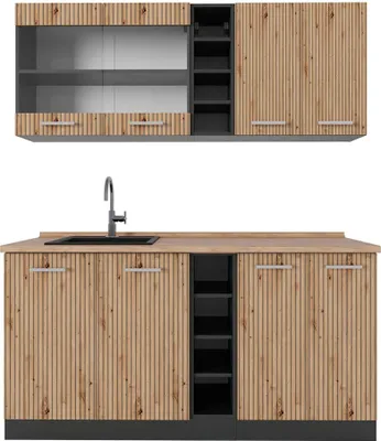 Produktbild von Singleküche Vicco R-Line Artisan Eiche/Anthrazit 160 cm , AP Eiche, Model 48960