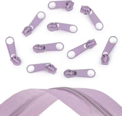 Produktbild von 10 Reißverschluss Zipper für Endlosreißverschluss, 5mm, Farbauswahl, Farbe:flieder