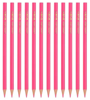 Immagine prodotto di Set di 12 matite colorate a olio, legno, rosa, 18 cm
