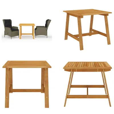 Immagine prodotto di vidaXL Set da pranzo da giardino 3 pezzi marrone - Set da pranzo da giardino - Set da pranzo da giardino - Mobili da giardino - Set di mobili da giardino