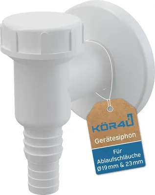 Produktbild von kör4u Geräte Siphon weiß Abwasseranschluss für Waschmaschine Spülmaschine Wärmepumpentrockner APS2