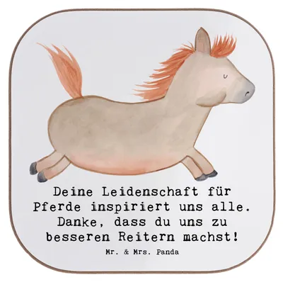 Produktbild von Mr. & Mrs. Panda Untersetzer für Gläser Reitsport Trainerin Inspiration - Weiß - Geschenk, Pferde Coach, Tassenuntersetzer, Pferdetrainerin, Coaster, gläseruntersetzer