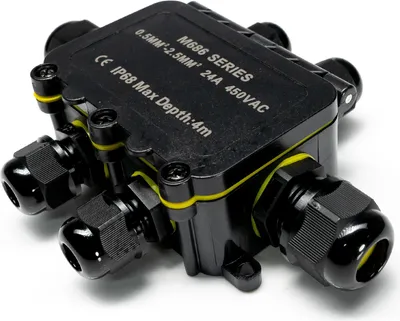 Produktbild von Grafner wasserdichte Abzweigdose, 6 Wege, IP68, 4-polig, Ø5-12mm, 0,5–2,5 mm², 24A 450V, Abzweigdose wasserdichte Anschlussdose staubdicht außen outdoor Verbindungsmuffe Garten Erdkabel Feuchtraum
