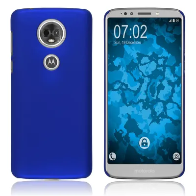 Produktbild von PhoneNatic Case kompatibel mit Motorola Moto E5 Plus - Hülle blau gummiert Hard-case Cover