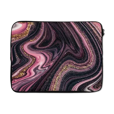 Produktbild von MuchoWow® Laptop Hülle 15 Zoll Marmoroptik - Rosa - Lila - Gold - Luxus - Marmor Laptoptasche - Laptoptasche - Sleeve - Rundum-Schutz