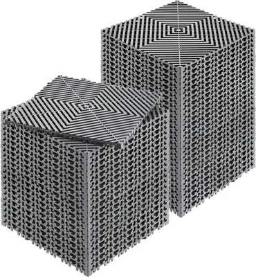 Produktbild von 50er Pack Drainagematte Garage - Bodenfliesen ineinandergreifend 31x31cm - Graue Drainagefliesen für Garagenboden