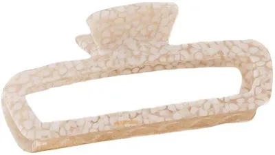 Image de Grande barrette blanche à pois, en acétate, pour femme