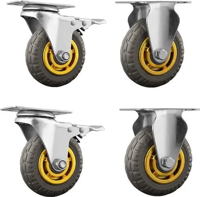 Immagine prodotto di Carrelli portacavi robusti con 2 freni, 4 ruote di trasporto, ruote per mobili, 4 carrelli portacavi - Portata 160 kg