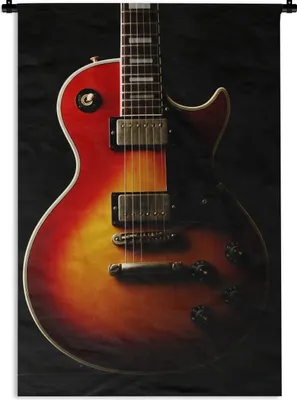 Produktbild von MuchoWow® Wandteppich Wandbehang Eine rot gefärbte E-Gitarre 120x180 cm Tapisserie Dekoration Wandtuch - Schlafzimmer - Dekorationen für das Haus