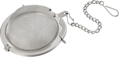 Produktbild von Edelstahl Tee-Ei, 5 cm Durchmesser, zweiteilige Kugel mit sicherem Verschluss