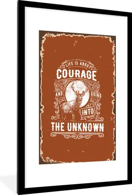 Produktbild von MuchoWow® MuchoWow® Gerahmtes Poster Jahrgang - Hirsch - Design 60x90 cm - Poster mit zchwarzem Bilderrahmen - Dekoration - Wandposter Wohnzimmer - Hochwertig