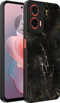 Immagine prodotto di Smartphonica Custodia per telefono adatta a Motorola Moto G Power 2024 con stampa in marmo - Custodia posteriore in TPU con design in marmo nero - Nero