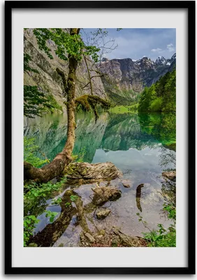 Produktbild von Bild - Bilderrahmen - Foto - 70 cm x 100 cm - MDF - Rahmen - Wandkunst - See in den Bergen