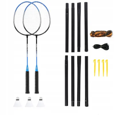 Produktbild von NILS Federballset Badminton Federball 2 Schläger Federballnetz 3 Federbälle Tragetasche