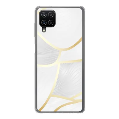 Produktbild von MuchoWow® Handyhülle Schutzhülle Hülle für Samsung Galaxy A12 Abstraktes Muster mit goldenen Linien Silikon Softcase Handy Hülle - Bild