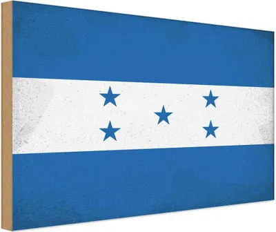 Produktbild von vianmo Holzschild 30x40 cm Hondura Honduras Flagge Fahne Wappen