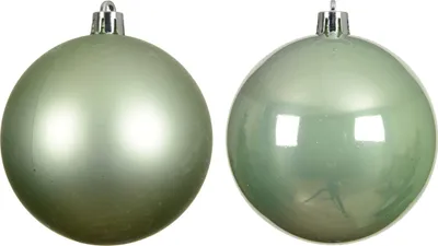 Produktbild von Weihnachtskugeln Kunststoff 8cm 6 Stück Matchagrün