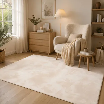 Produktbild von Luxus Super Soft Fellteppich Pearl Creme, Größe:80x150 cm