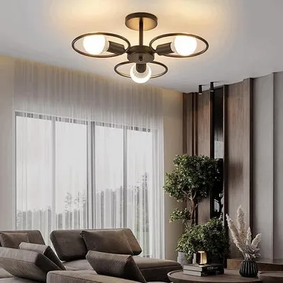 Zdjęcie produktu dla Lampa sufitowa LED sputnik 3 oprawki E27 czarna nowoczesna vintage do