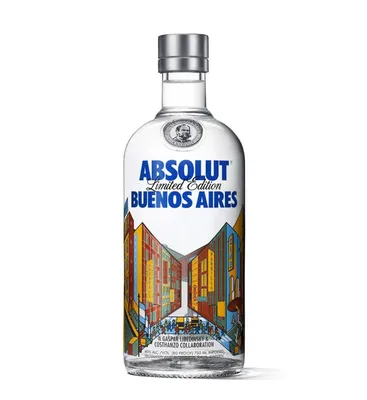 Produktbild von Absolut Buenos Aires Vodka 0,75L – Limited Edition 2016, Sicherheitsverschluss, Künstlerdesign Obelisk, Argentinische Kulturflasche Wodka 40 % Vol.