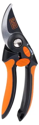 Produktbild von BLACK+DECKER Bypass Gartenschere Hochwertige Stahlklingen - Astschere Ergonomischer Griff - Baumschere Mit Schnittkapazität von 13 MM – Schwarz /Orange