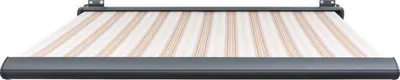 Produktbild von SOLUNA Kassettenmarkise Exclusiv 3x2 Dessin 6171 Gestell RAL 7016 anthrazitgrau Antrieb links inkl. Motor und Wandschalt