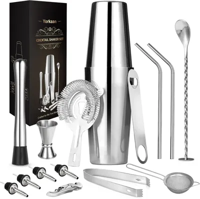 Produktbild von Cocktailshaker Set 750 ml, 15-teiliges Cocktail-Shaker-Bar-Set