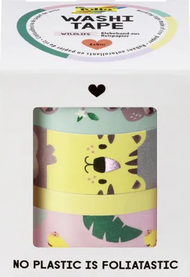 Produktbild von folia Deko-Klebeband Washi-Tape "HOTFOIL WILDLIFE" 4er Set