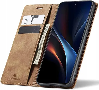 Zdjęcie produktu dla Etui z klapką SPACECASE Wallet do Galaxy S25 Brązowy