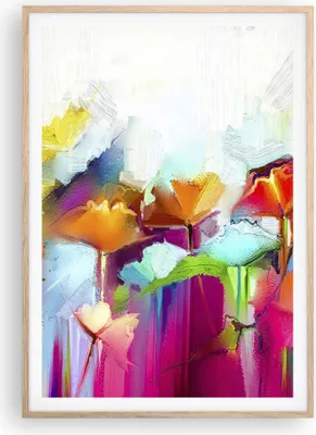 Produktbild von Gerahmtes Poster - Rahmen in heller Eiche - Blumen Wiese Sommer - 70x100 cm - Wand Bild - Wanddeko - Wandbilder - Wandposter - Bilderrahmen - Bilder - Kunstdruck - Wandbild - P2NPA70x100-4095